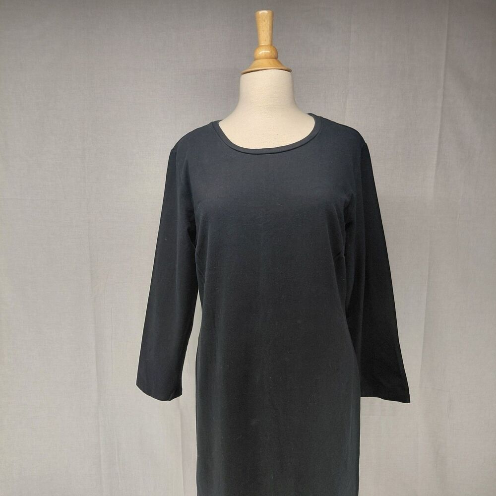 NWOT Old Navy LS Scoop Neck Knee Length Shirt Dress Black Sz XL Tall - Picture 2 of 7